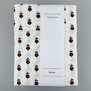The Company Store x Heather Taylor Home King Sheet Set Nutmeg Floral Percale